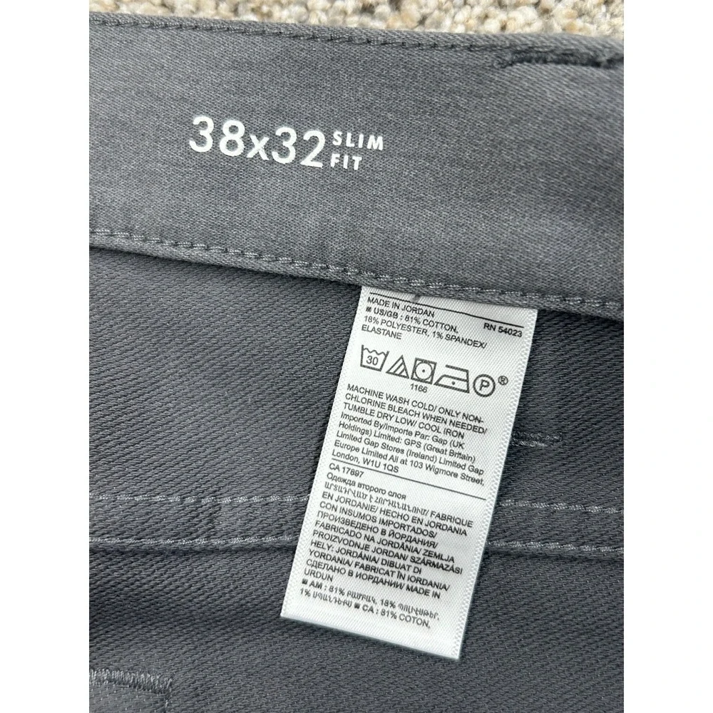 Banana Republic Traveler Pants Mens 38x32 Gray Slim Fit Cotton Blend #0486
